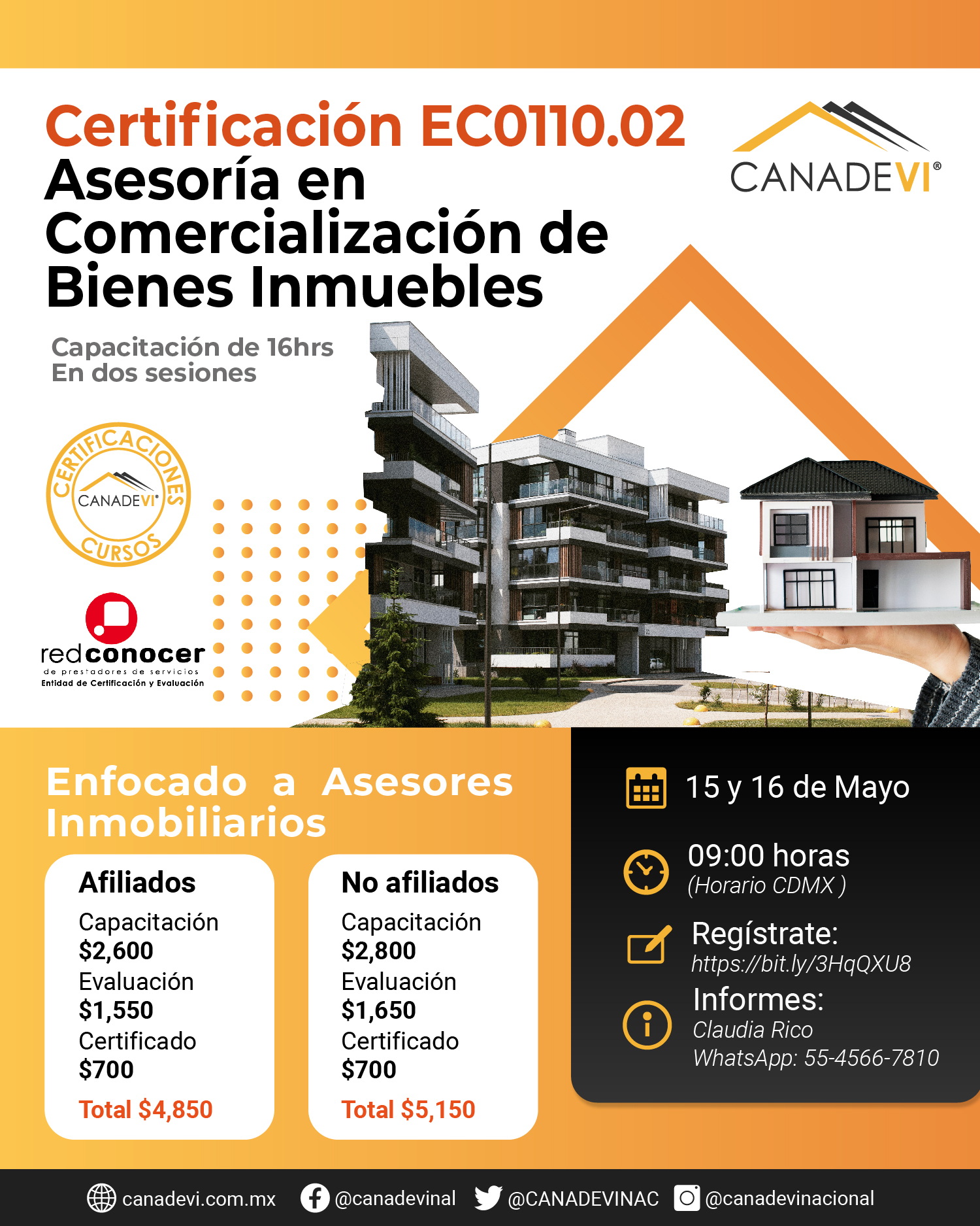 Certificación EC0110.02 Asesoría en Comercialización de Bienes Inmuebles -Enfocado a Asesores Inmobiliarios